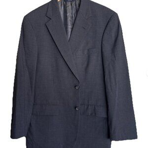 Brooks Brothers Mens Plaid Blazer Sport Coat Jacket Dark Gray Made in USA 48R